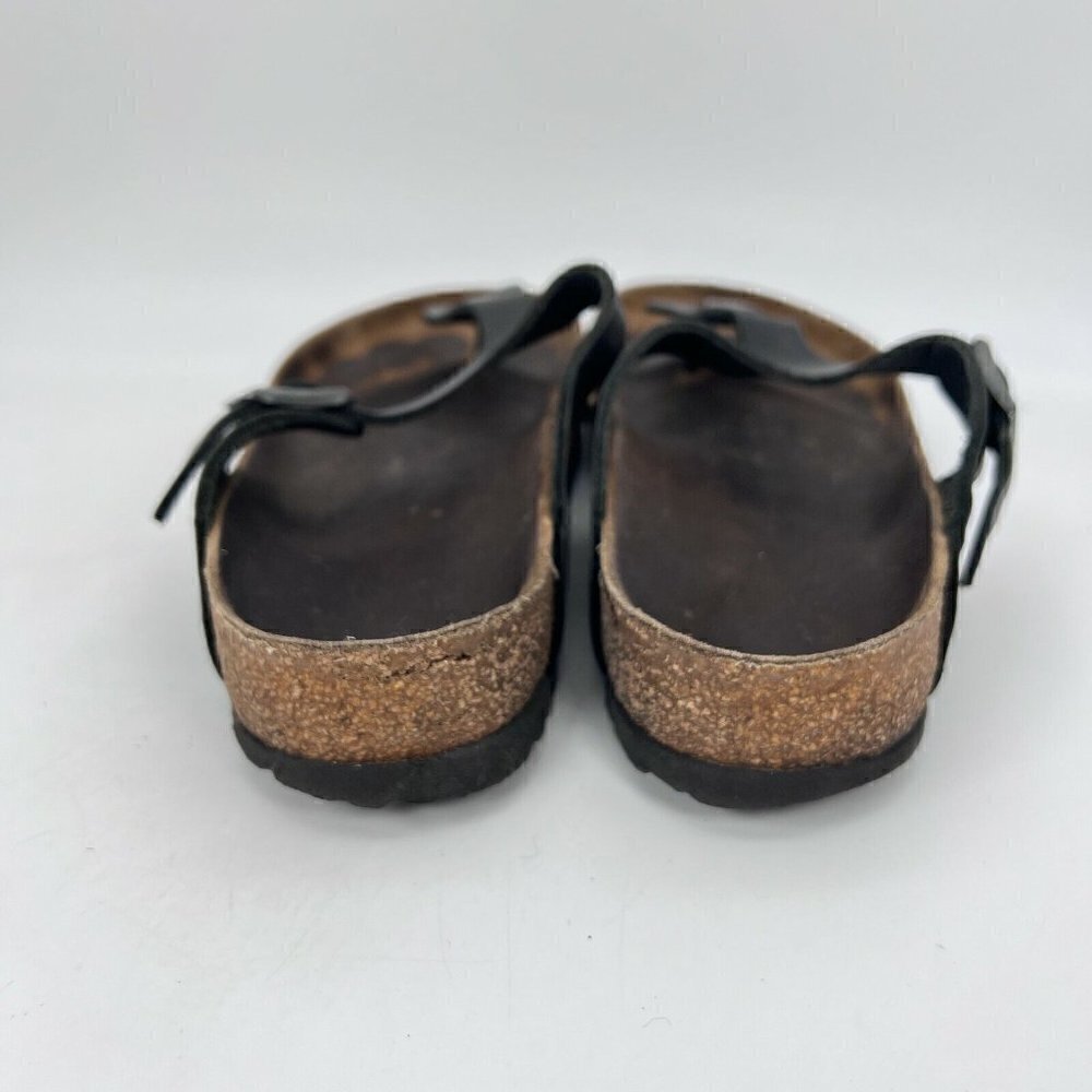 Birkenstock Gizeh Women Size 40 Black Birko-Flor T Strap Thong Leather Sandal - Picture 5 of 11